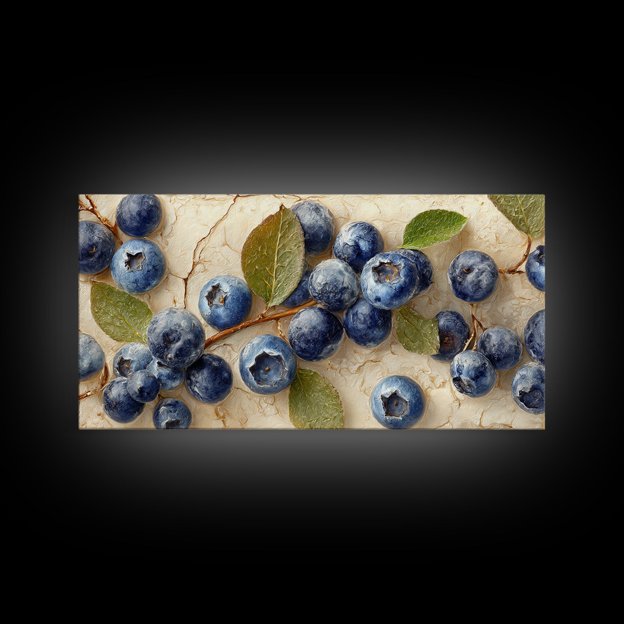 Blueberry Galette with Rustic Farmhouse Texture Framed Canvas Print, Bakery Art, Digital Print, Bakery Decor, Patisserie, BAK-2x1-43