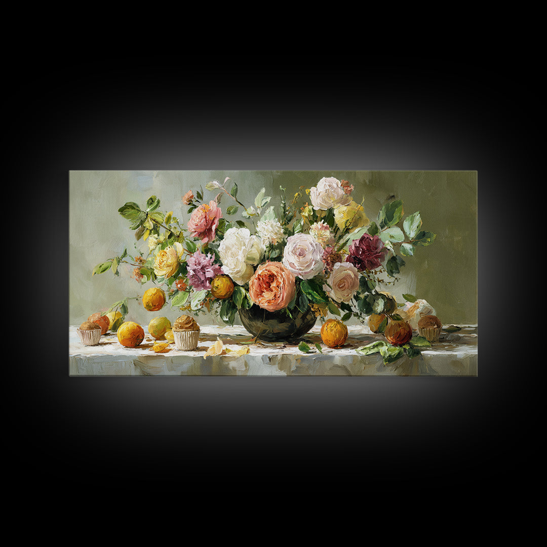 Cupcake Bouquet Painted Framed Canvas Print, Bakery Art, Food Art, Bakery Decor, Watercolor Art, Patisserie, Kids Art, BAK-2x1-51