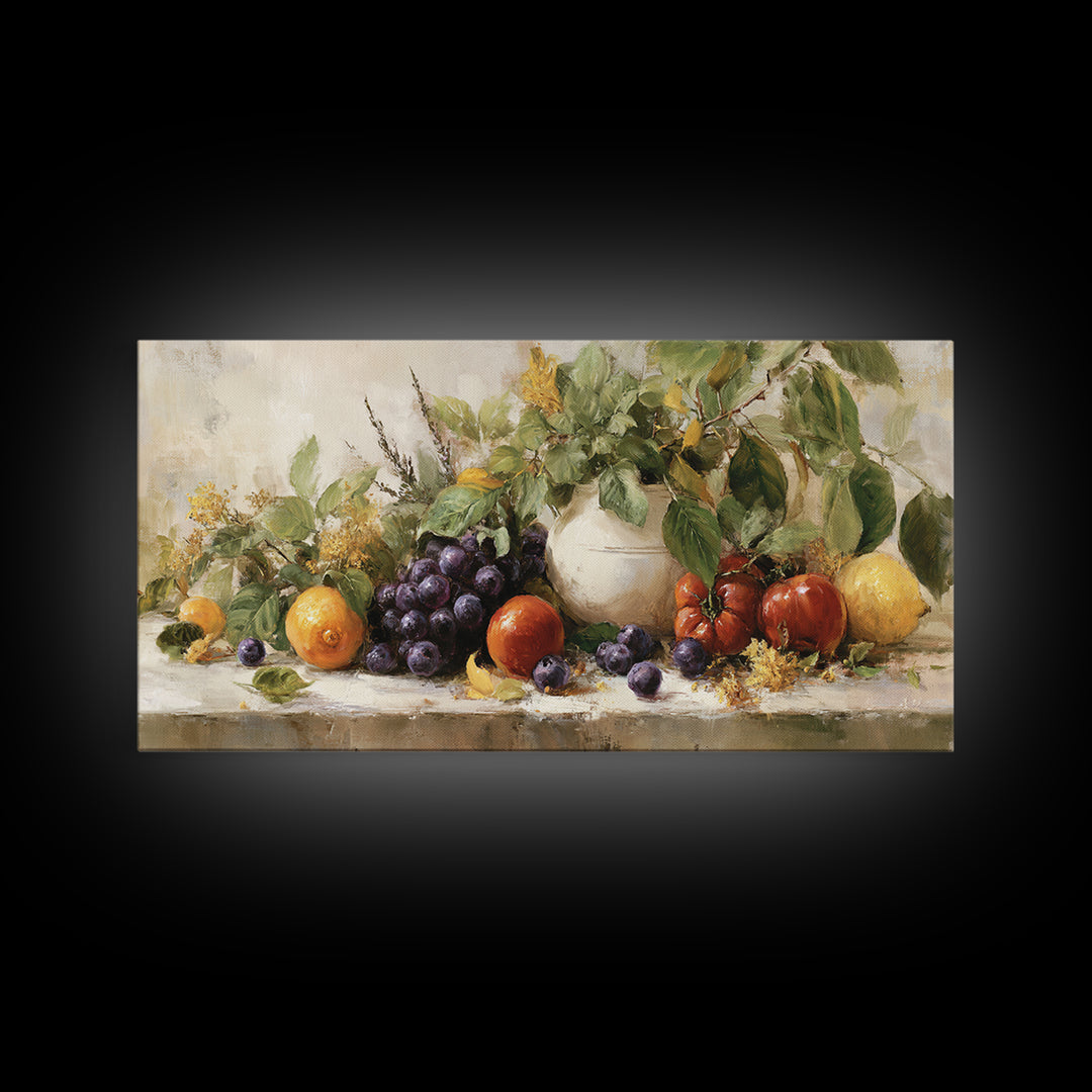 Blueberry Galette with Rustic Farmhouse Texture Framed Canvas Print, Bakery Art, Gallery Decor, Bakery Decor, Patisserie, BAK-2x1-67
