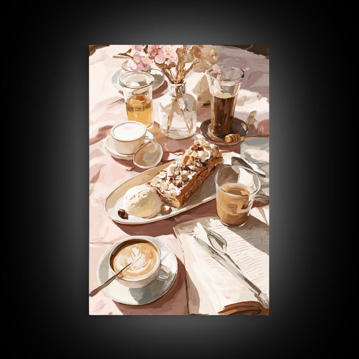Parisian Dessert Poster Canvas Print, Bakery Art, Statement Artwork, Bakery Decor, Fine Art, Patisserie, Art Print, BAK-2x3-32