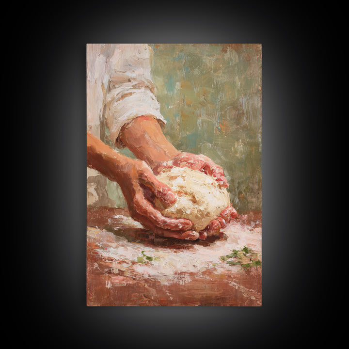 Baker Hands Shaping Dough Canvas Print, Bakery Art, Watercolor Art, Bakery Decor, Fine Art, Patisserie, French Wall Art, BAK-2x3-49