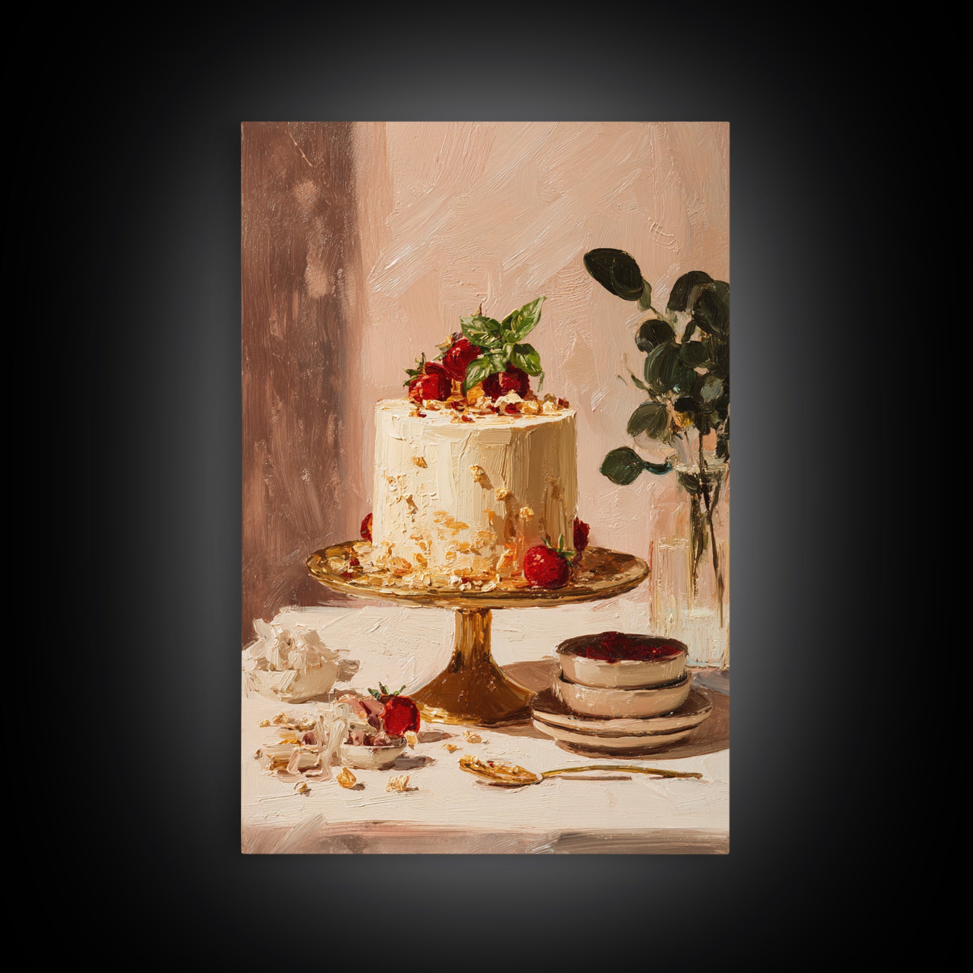 Parisian Dessert Poster Framed Canvas Print, Bakery Art, Bakery, Bakery Decor, Fine Art, Patisserie, Minimalist Decor, BAK-2x3-8