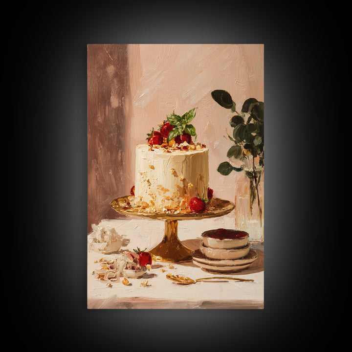 Parisian Dessert Poster Framed Canvas Print, Bakery Art, Bakery, Bakery Decor, Fine Art, Patisserie, Minimalist Decor, BAK-2x3-8