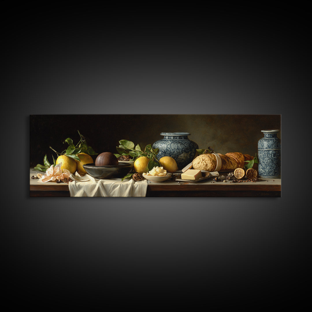 Chocolate Truffle Still Life Framed Canvas Print, Bakery Art, Art Print, Bakery Decor, Fine Art, Patisserie, Kitchen Print, BAK-3x1-59
