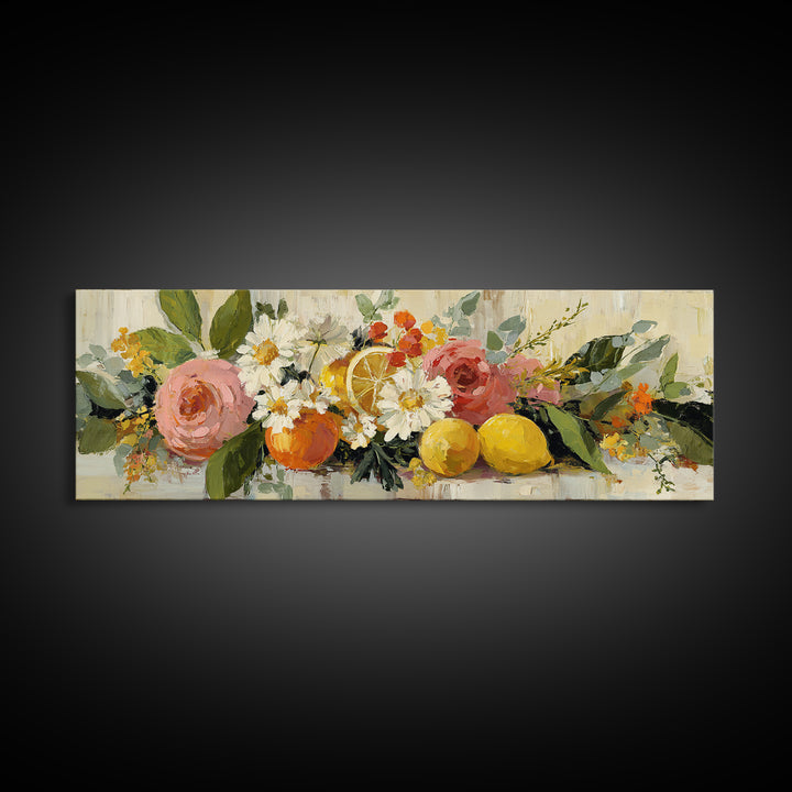 Cupcake Bouquet Painted Canvas Print, Bakery Art, Kitchen Wall Art, Bakery Decor, Oil Painting, Patisserie, Bakery Sign, BAK-3x1-95