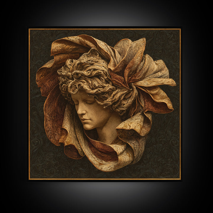 Mythic Goddess Figure Framed Canvas Print, Baroque Art, Eclectic Wall Art, Living Room Decor, Fine Art, Ornate, Gallery Decor, BAO-1x1-62