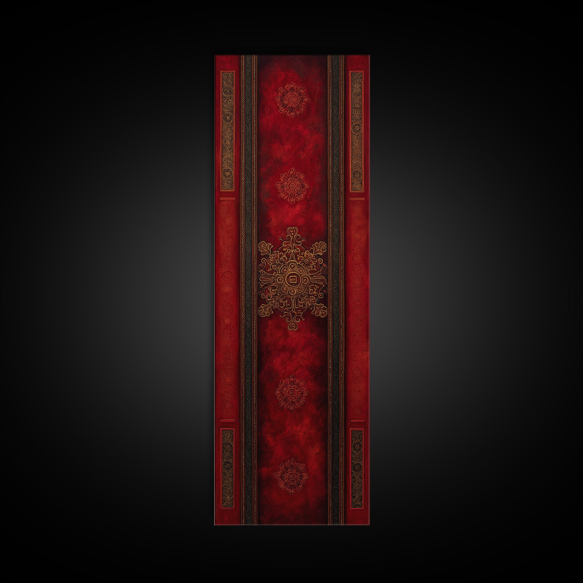 Dark Red Velvet Canvas Print, Baroque Art, Statement Artwork, Living Room Decor, Fine Art, Ornate, Painting, Printable Wall Art, BAO-1x3-59