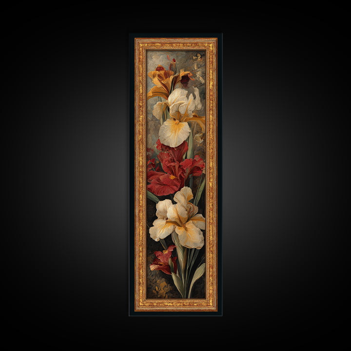 Ornate Gold Frame Illusion Around a Botanical Canvas Print, Baroque Art, Maximalist Decor, Living Room Decor, Ornate, BAO-1x3-69