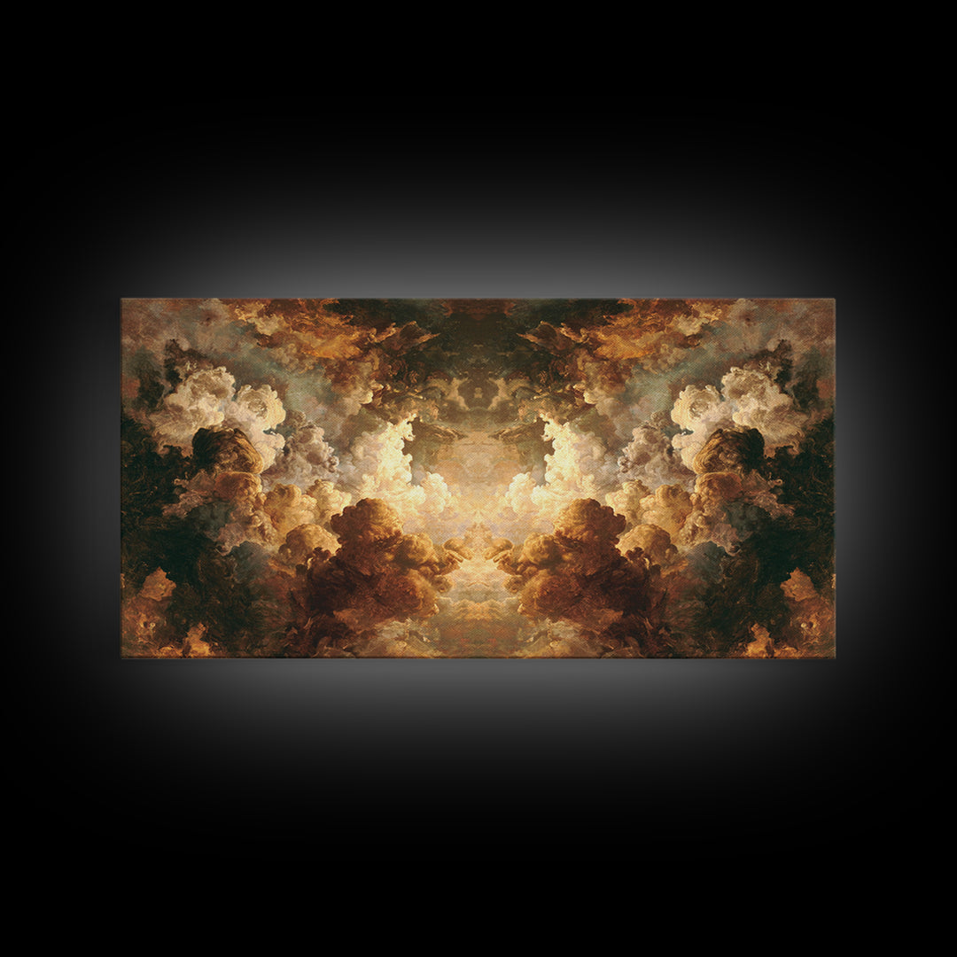 Angelic Hand Reaching Through Clouds Canvas Print, Baroque Art, Gallery Decor, Living Room Decor, Ornate, Minimalist Decor, BAO-2x1-41