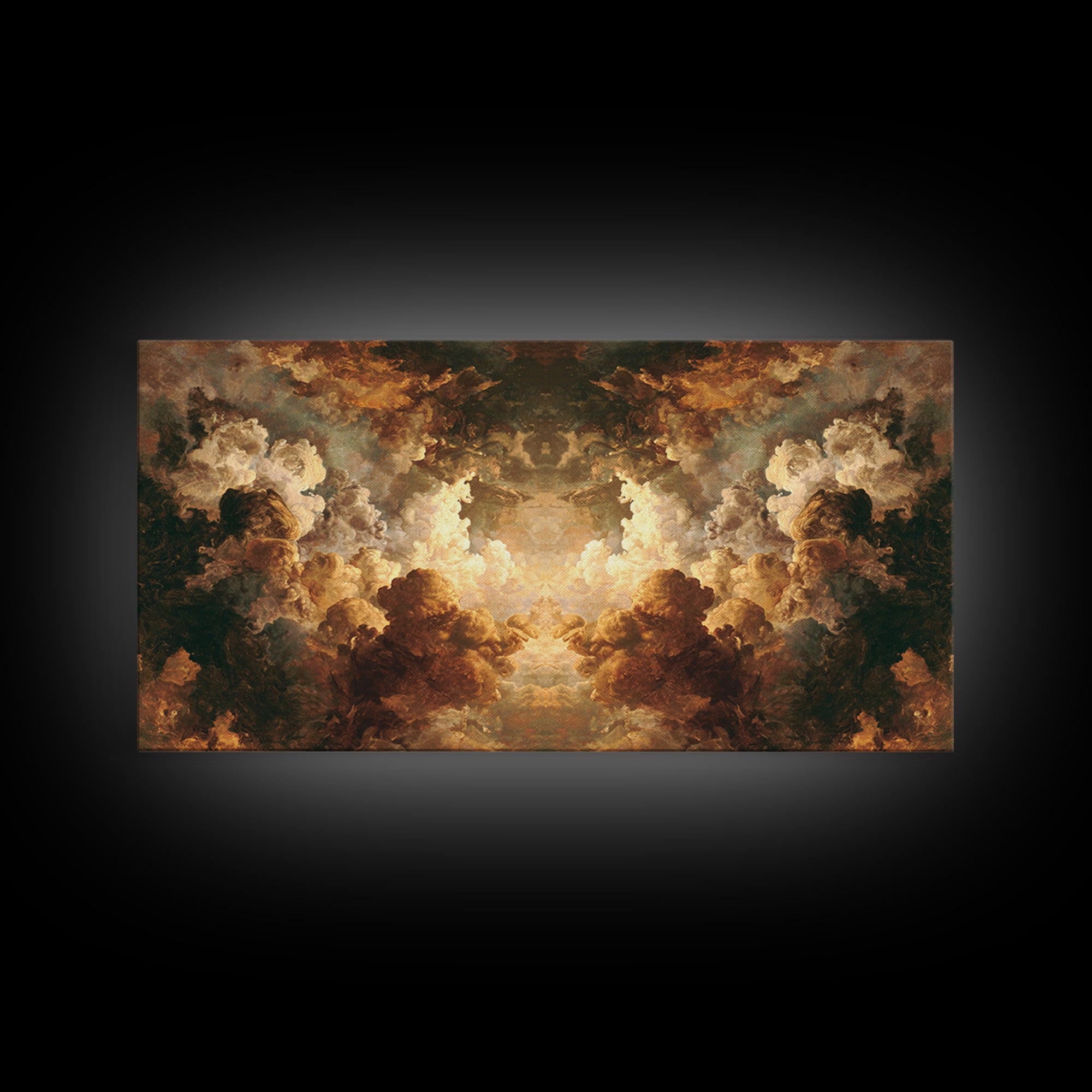 Angelic Hand Reaching Through Clouds Canvas Print, Baroque Art, Gallery Decor, Living Room Decor, Ornate, Minimalist Decor, BAO-2x1-41