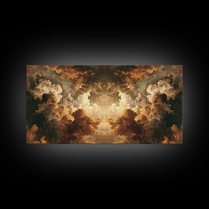 Angelic Hand Reaching Through Clouds Canvas Print, Baroque Art, Gallery Decor, Living Room Decor, Ornate, Minimalist Decor, BAO-2x1-41