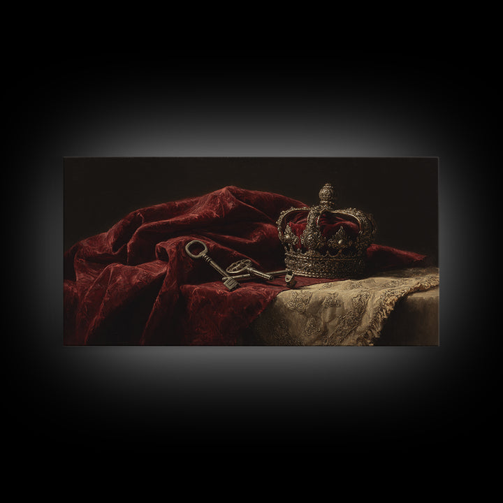 Dark Red Velvet Framed Canvas Print, Baroque Art, Contemporary Art, Living Room Decor, Fine Art, Ornate, 3d Wall Art, BAO-2x1-43
