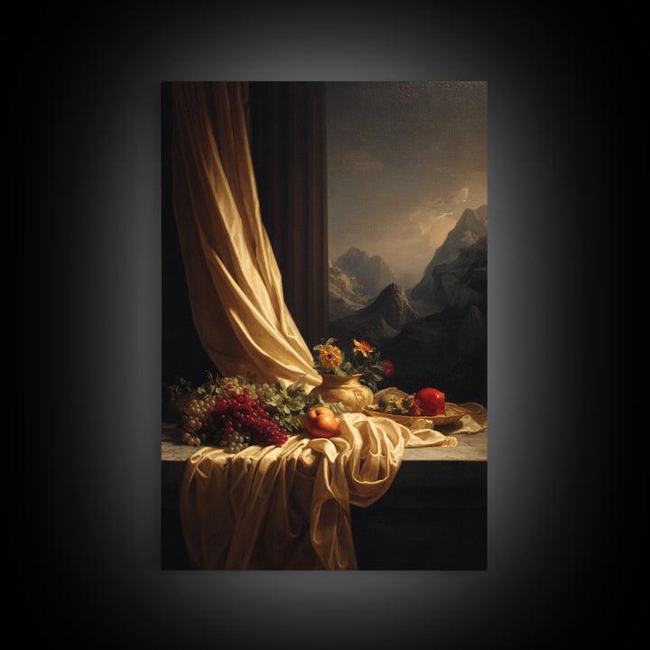 Theatrical Stormy Landscape Canvas Print, Baroque Art, Fine Art Print, Living Room Decor, Fine Art, Ornate, Painting, BAO-2x3-66