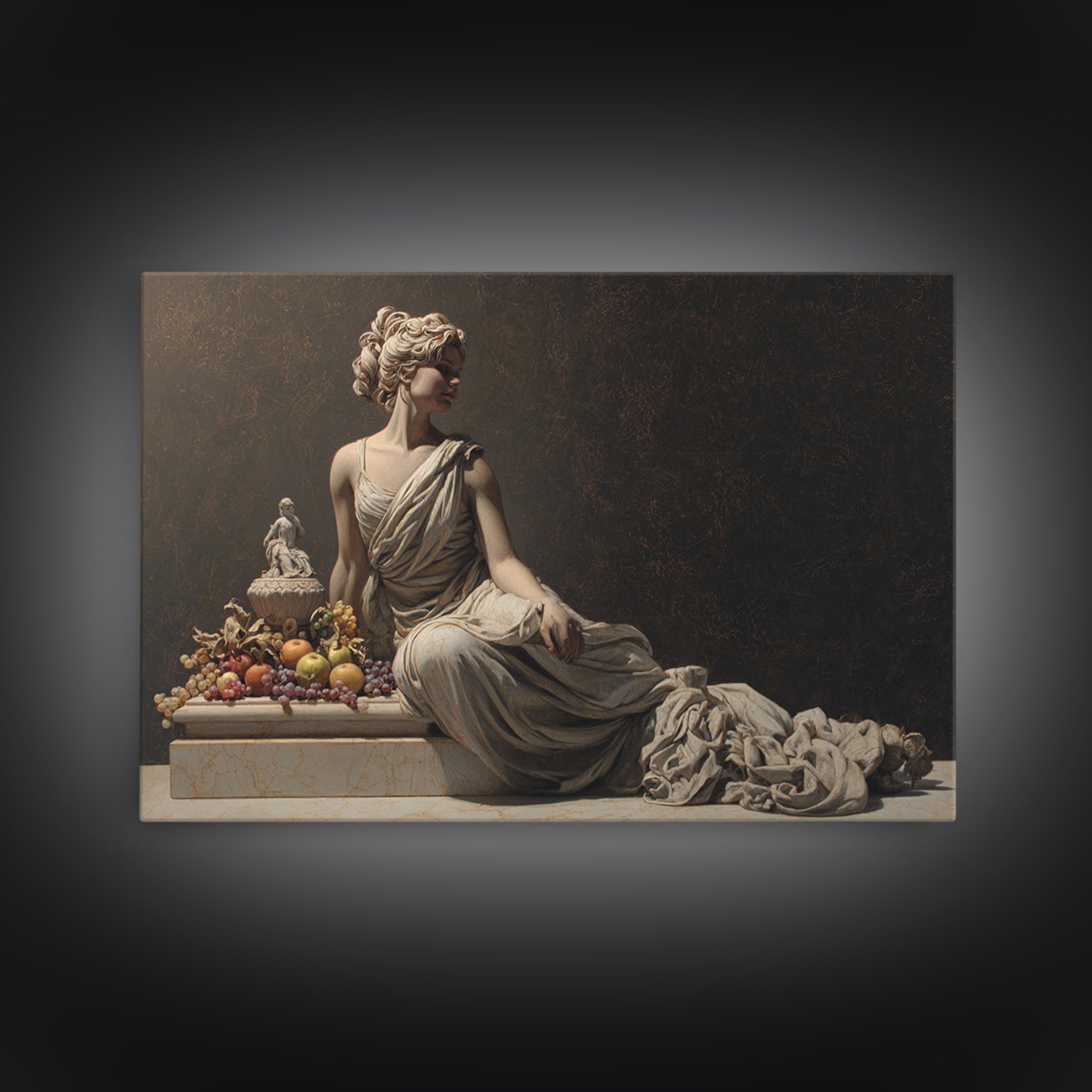 Mythic Goddess Figure Framed Canvas Print, Baroque Art, Textured Painting, Living Room Decor, Fine Art, Ornate, Printable Art, BAO-3x2-18