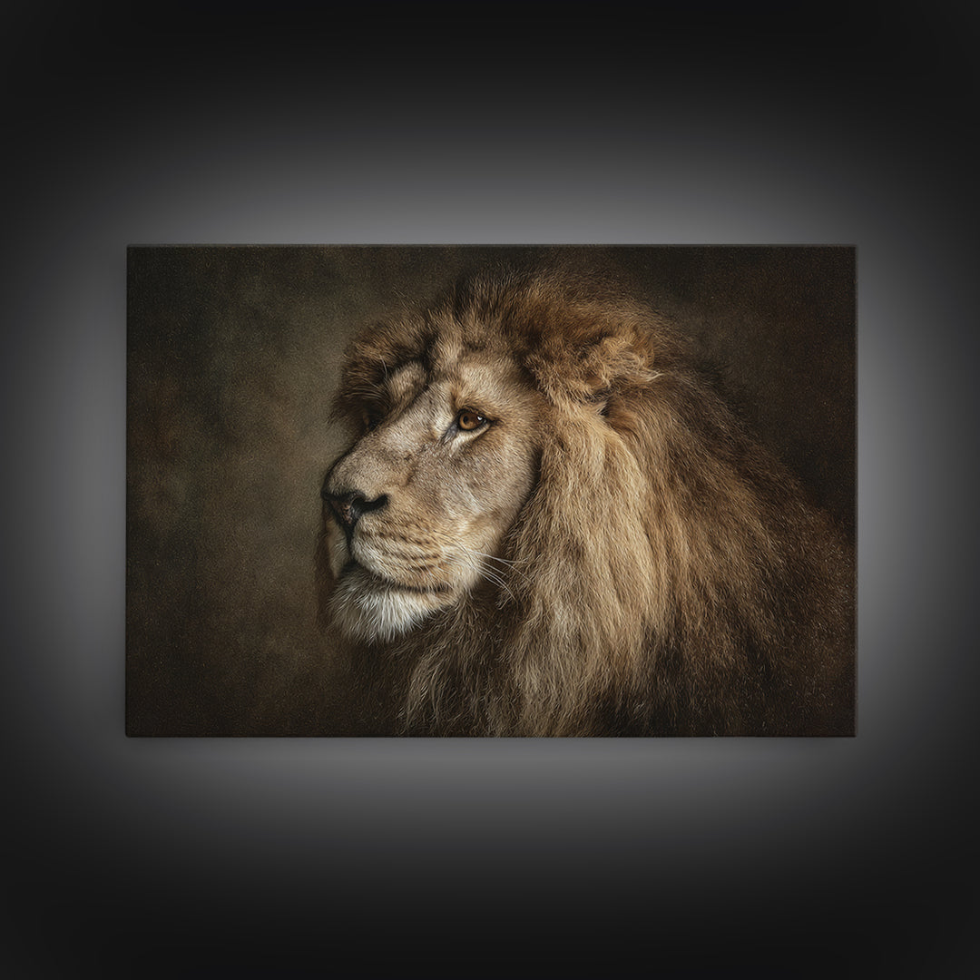 Royal Lion Portrait Canvas Print, Baroque Art, Art, Living Room Decor, Fine Art, Ornate, Modern Wall Art, Living Room Wall Art, BAO-3x2-21