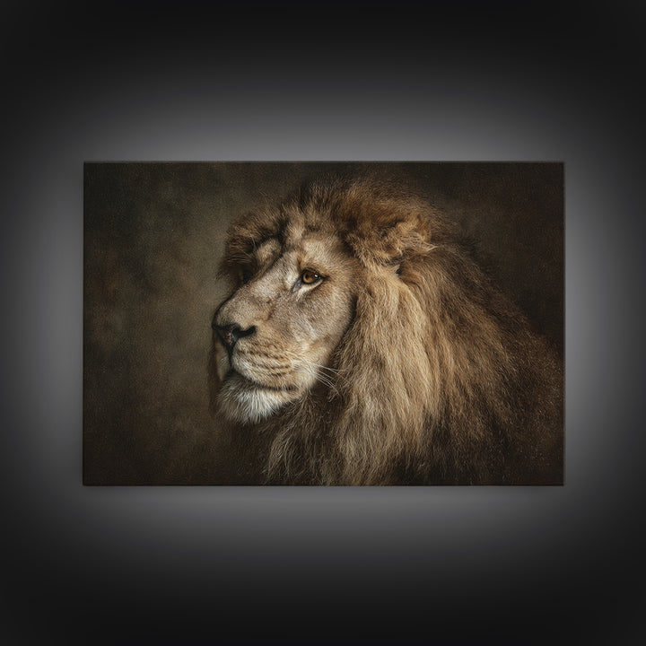 Royal Lion Portrait Canvas Print, Baroque Art, Art, Living Room Decor, Fine Art, Ornate, Modern Wall Art, Living Room Wall Art, BAO-3x2-21