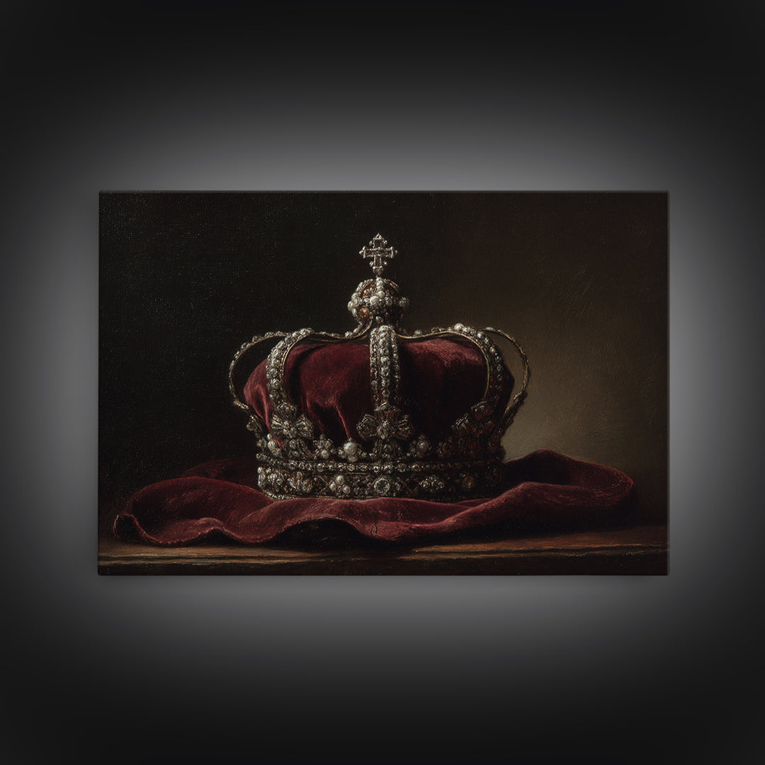Dark Red Velvet Framed Canvas Print, Baroque Art, Textured Painting, Living Room Decor, Fine Art, Ornate, Printable Art, BAO-3x2-27
