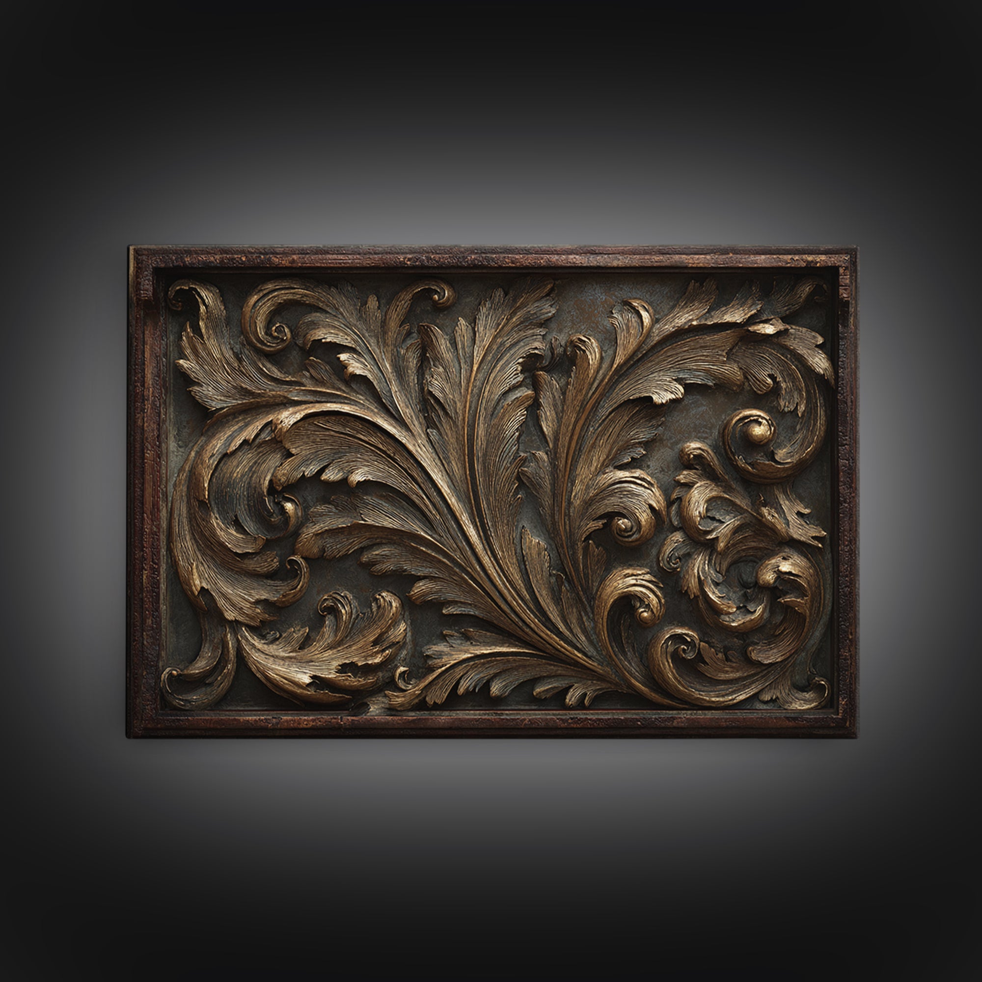 Carved Acanthus Leaf Ornament Study Canvas Print, Baroque Art, Canvas, Living Room Decor, Ornate, Room Decor Aesthetic, BAO-3x2-43