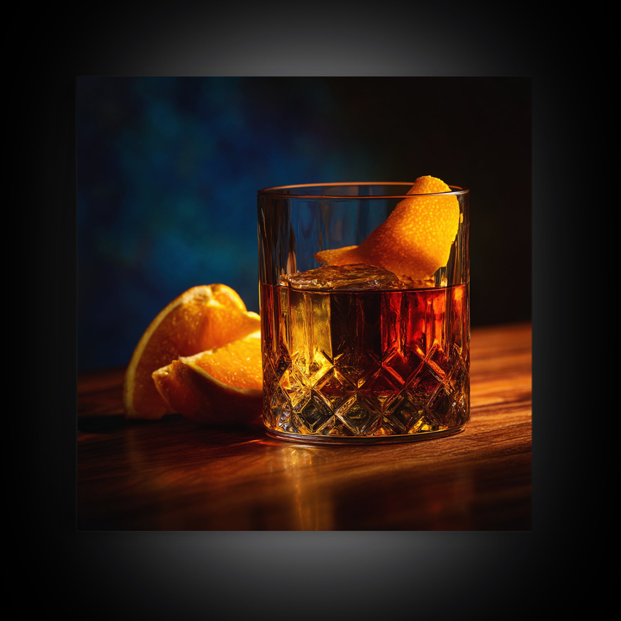 Old Fashioned Cocktail Canvas Print, Bar Art, Room Decor, Bar Decor, Fine Art, Kitchen Decor, Bar Cart, Kitchen Wall Art, BAR-1x1-49