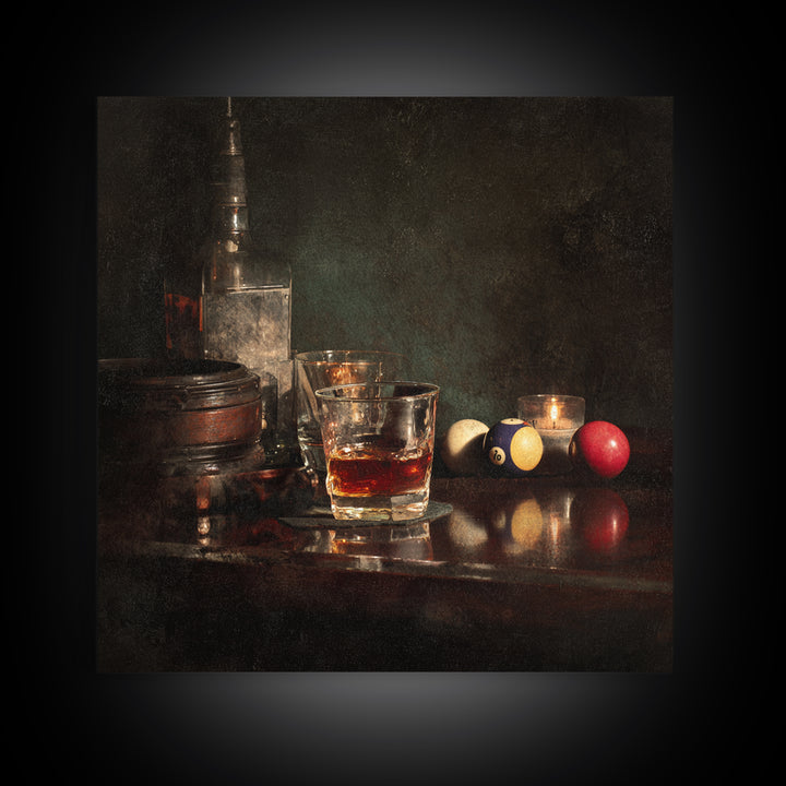 Pool Hall Eight Ball Canvas Print, Bar Art, Room Decor, Bar Decor, Fine Art, Kitchen Decor, Bar Cart, Kitchen Wall Art, BAR-1x1-91