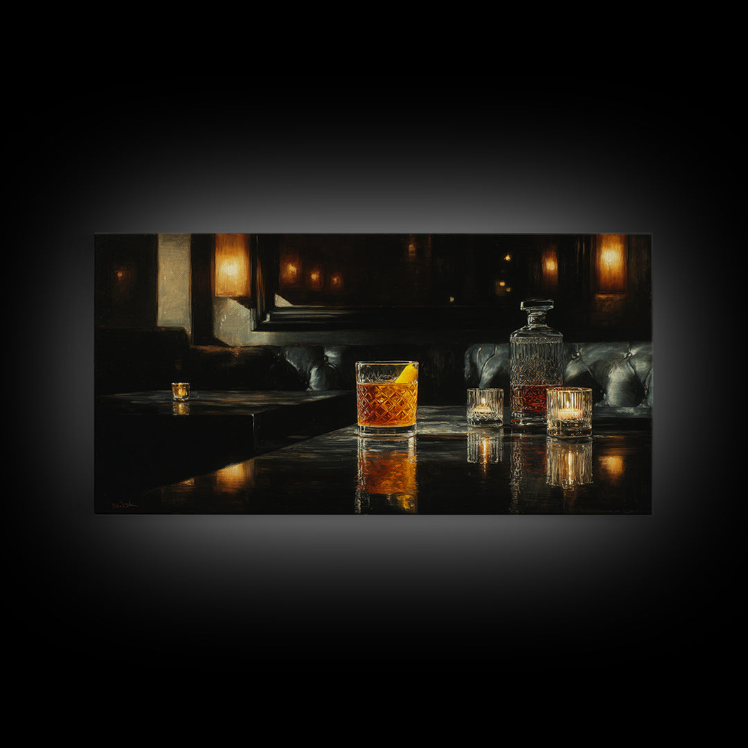 Cocktail Recipe Diagram Styled as Elegant Art Framed Canvas Print, Bar Art, Fine Art Print, Bar Decor, Fine Art, BAR-2x1-16
