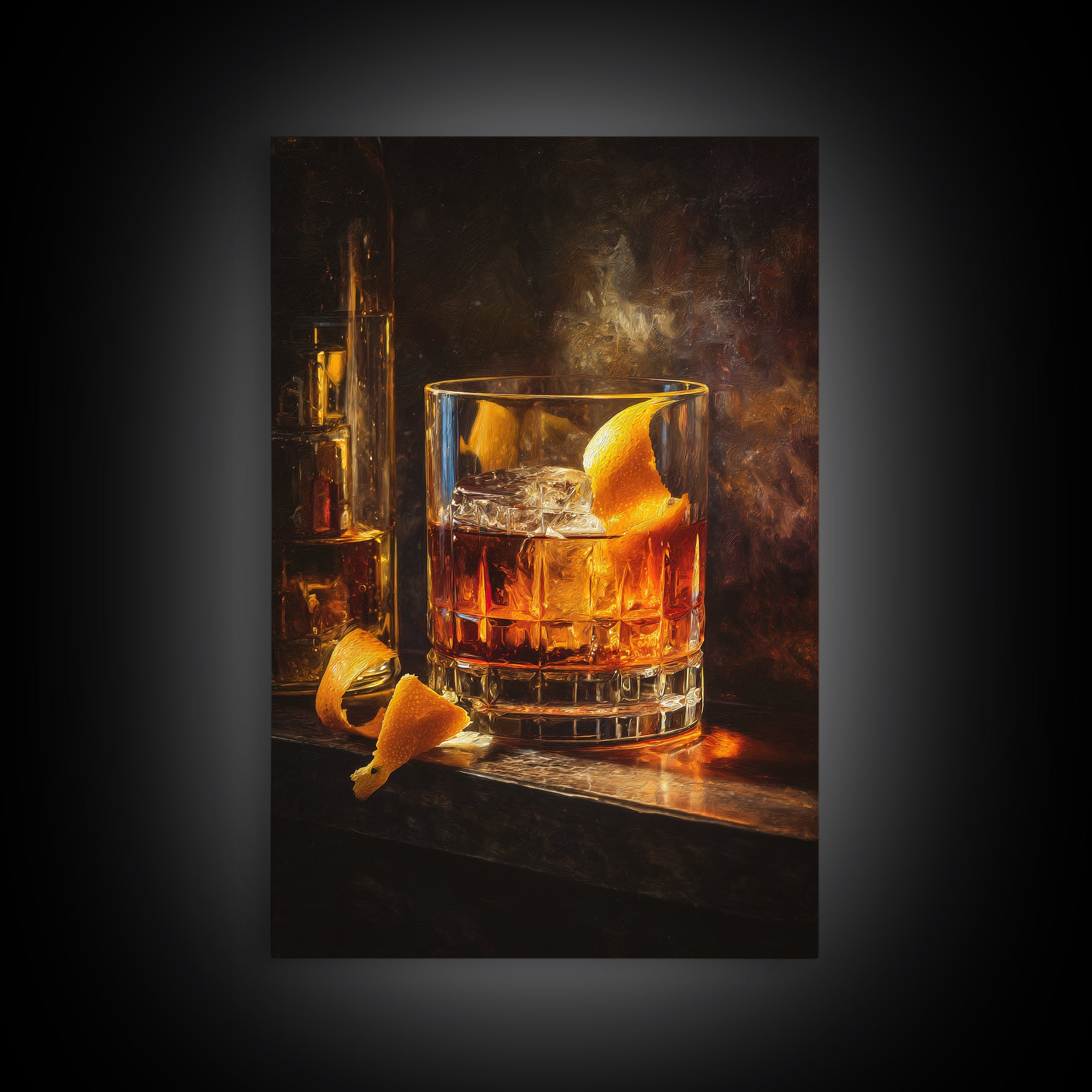Cocktail Recipe Diagram Styled as Elegant Art Framed Canvas Print, Bar Art, Art Print, Bar Decor, Fine Art, Kitchen Wall Decor, BAR-2x3-100