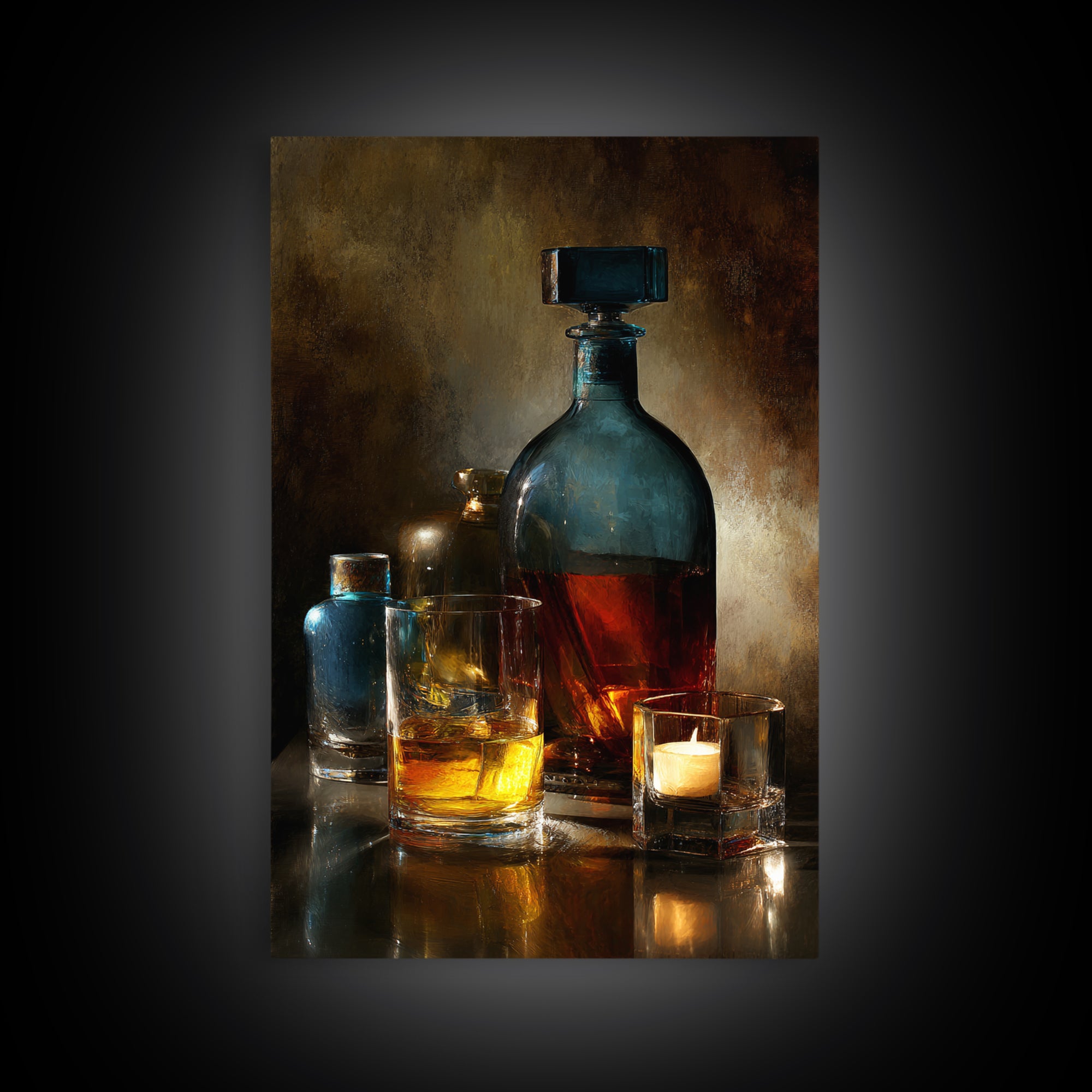Smoked Glassware Study Canvas Print, Bar Art, Fine Art Print, Bar Decor, Fine Art, Metal Wall Art, Canvas Wall Art, BAR-2x3-7