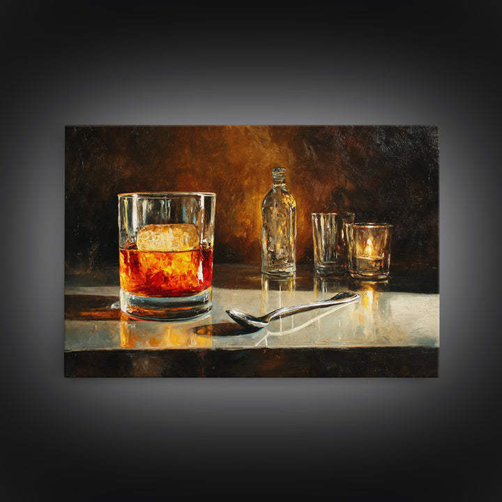 Orange Bitters and Bar Spoon Still Life Canvas Print, Bar Art, Bar Signs, Bar Decor, Fine Art, Modern Decor, BAR-3x2-1