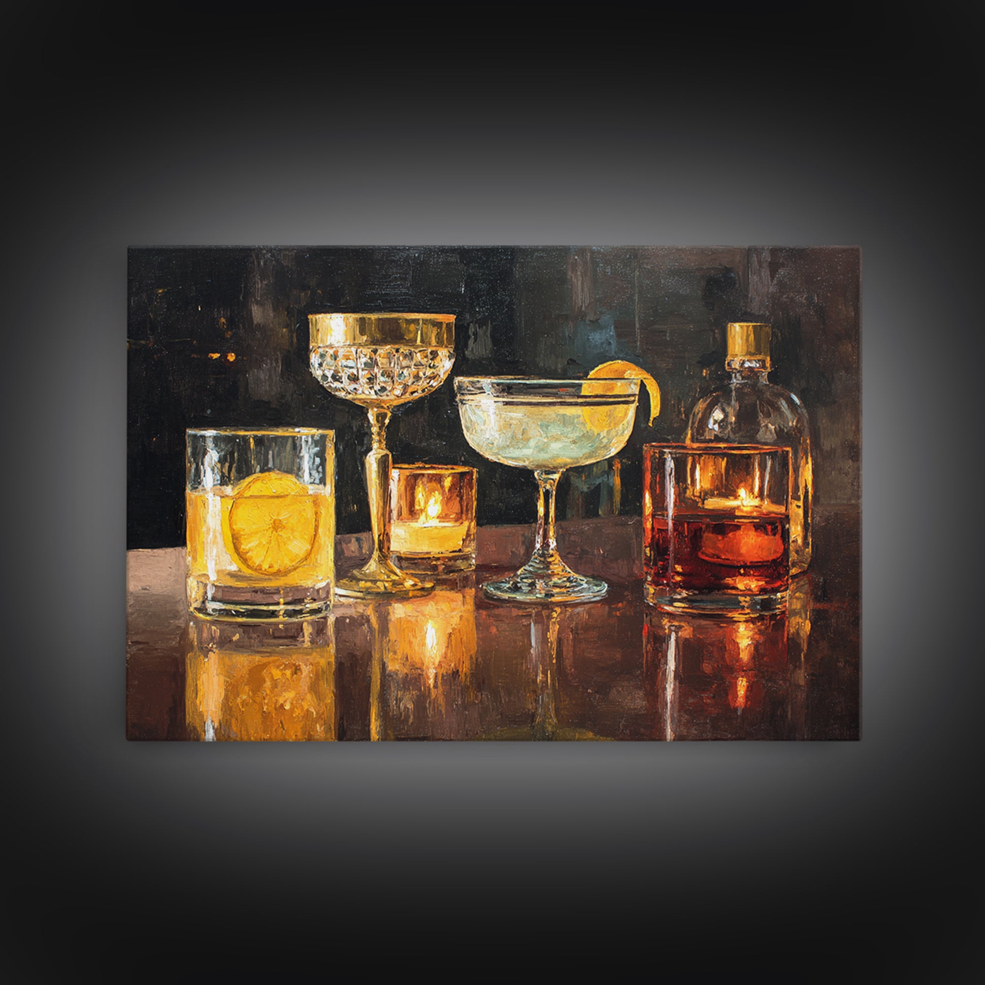 Champagne Coupe Tower Framed Canvas Print, Bar Art, Bar, Bar Decor, Fine Art, Living Room Art, Coffee Bar, Cocktail Wall Art, BAR-3x2-14