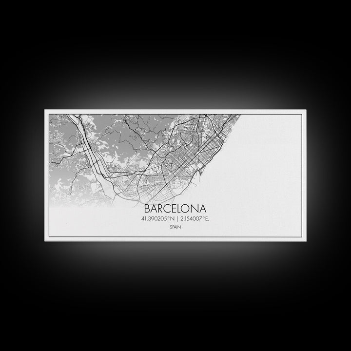 Barcelona Street Map, Spain Map, Map Print, Modern Art, Wall Art, Canvas Print, Gift Idea, Apartment Décor Aesthetic, Travel Wall Hanging