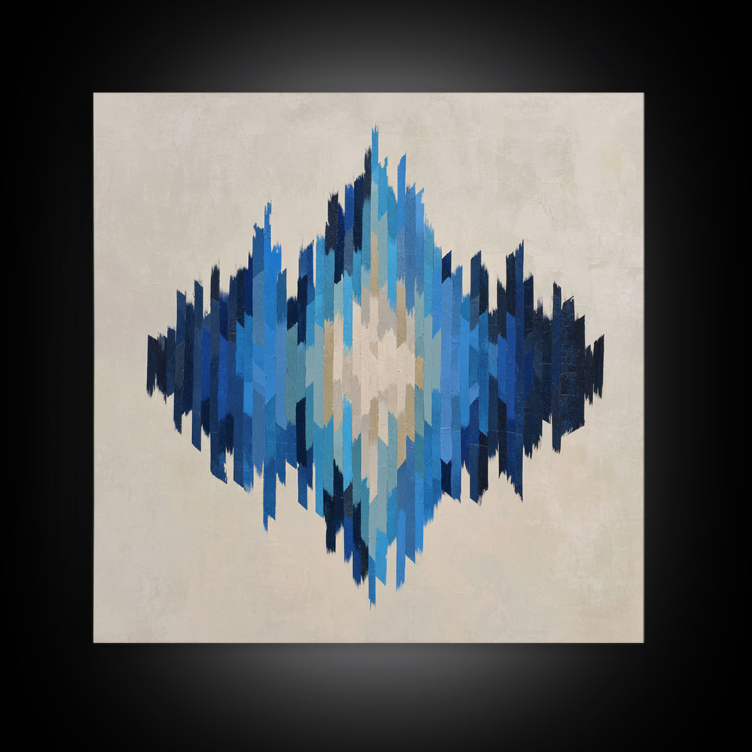 Abstract Soundwave Art Canvas Print, Basement Art, Mid Century Modern, Living Room Decor, Abstract Art, Retreat, BAS-1x1-20