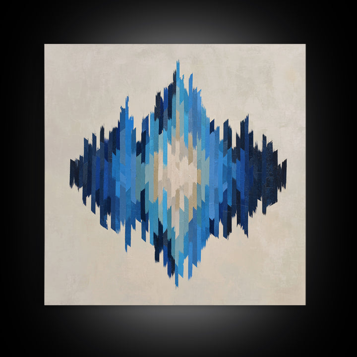 Abstract Soundwave Art Canvas Print, Basement Art, Mid Century Modern, Living Room Decor, Abstract Art, Retreat, BAS-1x1-20