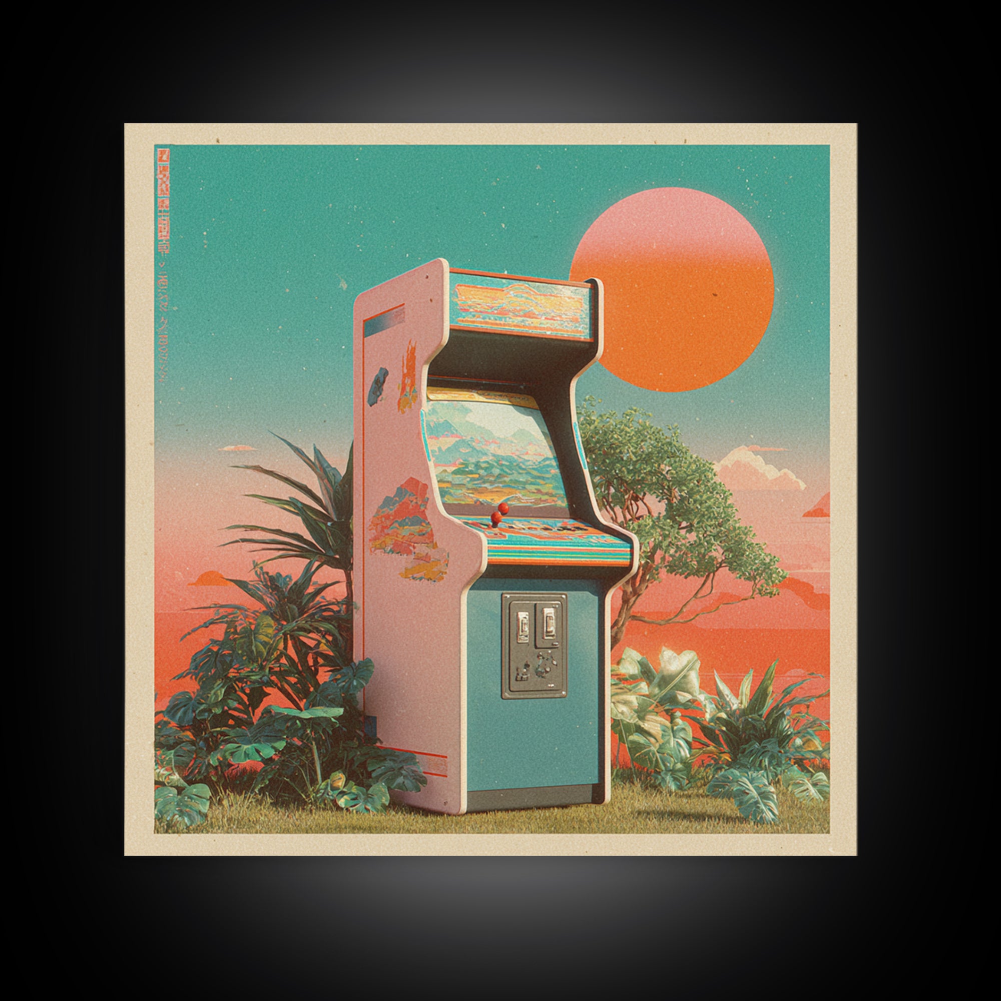 Retro Arcade Cabinet Graphic Canvas Print, Basement Art, Modern Decor, Living Room Decor, Fine Art, Retreat, Home Decor, BAS-1x1-25
