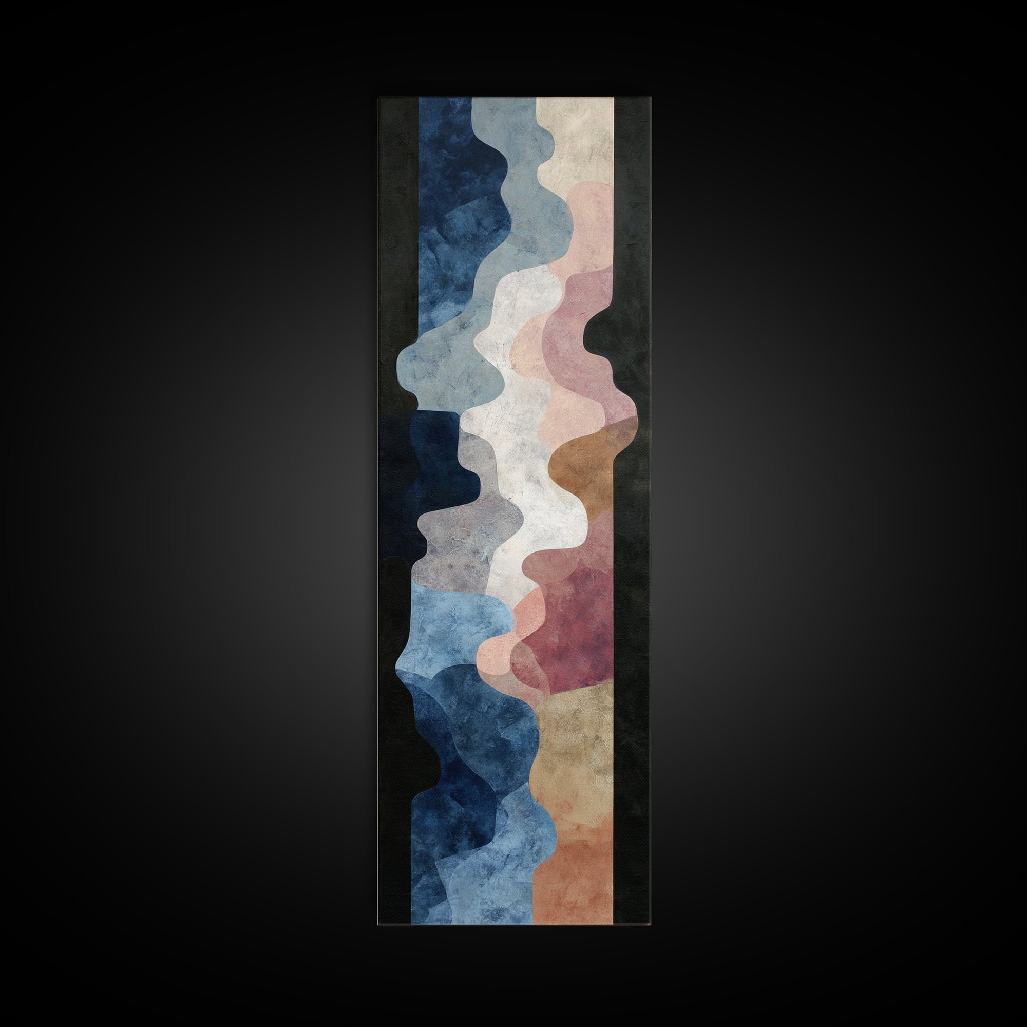 Abstract Soundwave Art Framed Canvas Print, Basement Art, Statement Artwork, Living Room Decor, Abstract Art, Retreat, BAS-1x3-8