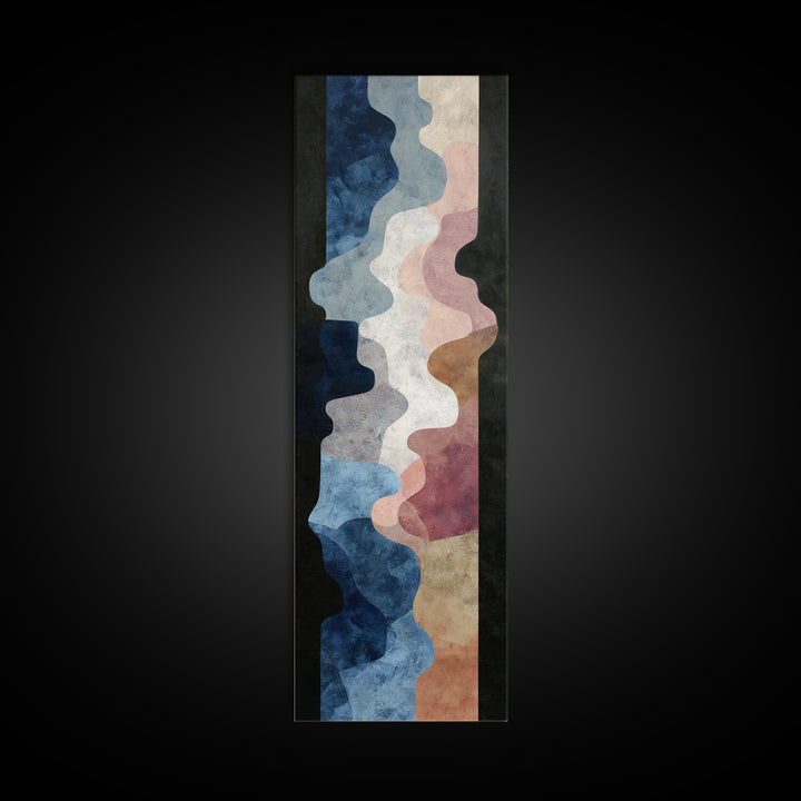 Abstract Soundwave Art Framed Canvas Print, Basement Art, Statement Artwork, Living Room Decor, Abstract Art, Retreat, BAS-1x3-8