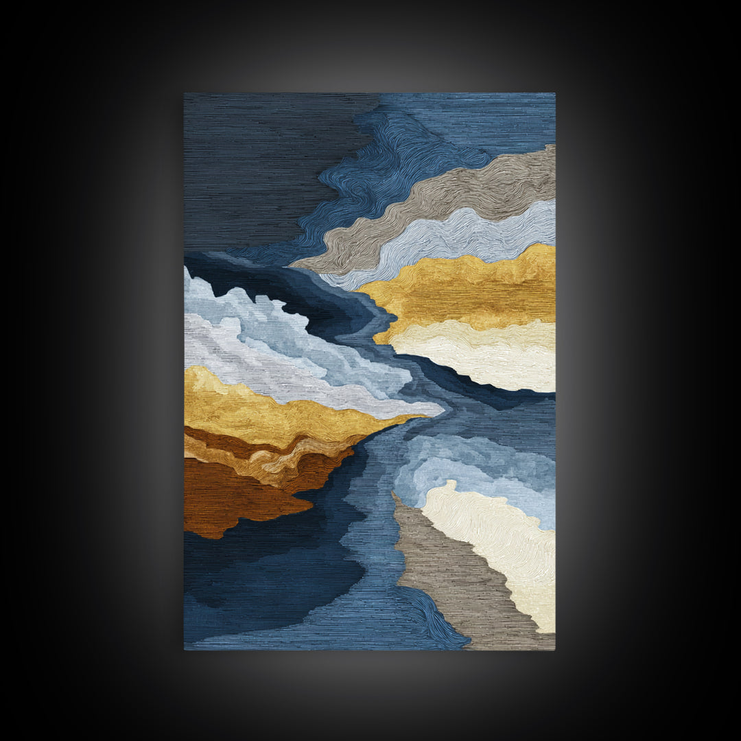 Abstract Soundwave Art Framed Canvas Print, Basement Art, Bar Decor, Living Room Decor, Abstract Art, Retreat, Game Room Decor, BAS-2x3-76