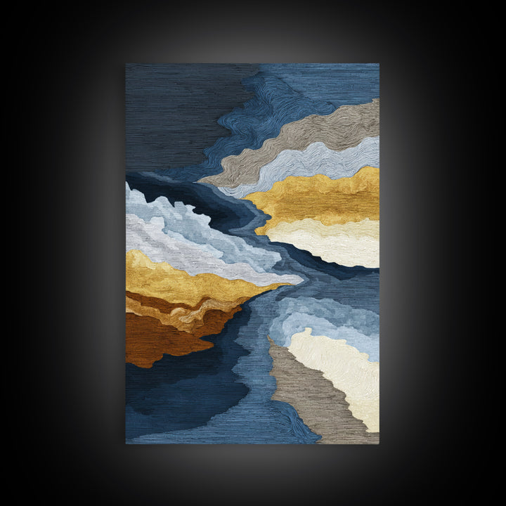Abstract Soundwave Art Framed Canvas Print, Basement Art, Bar Decor, Living Room Decor, Abstract Art, Retreat, Game Room Decor, BAS-2x3-76