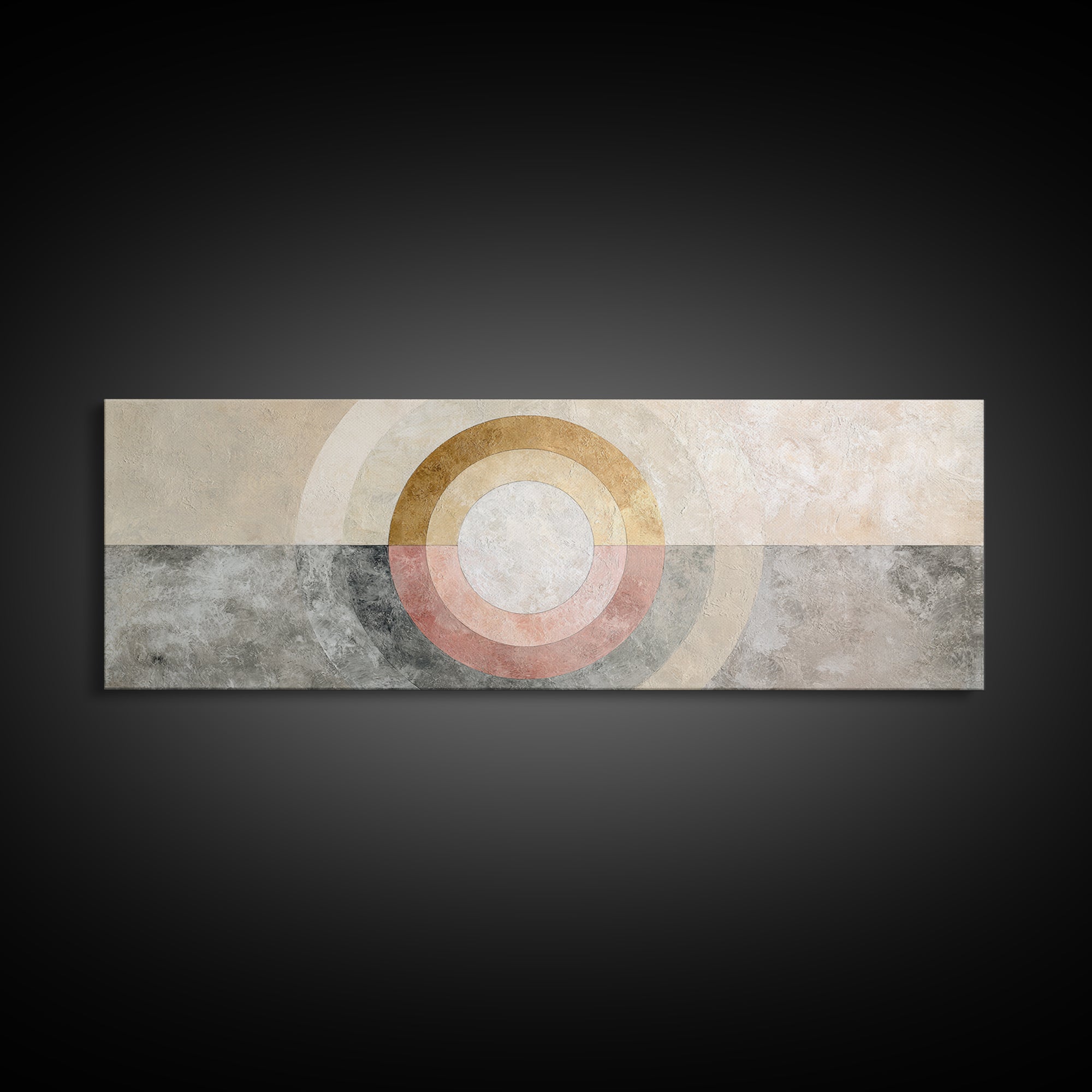 Dartboard Circular Color Composition Canvas Print, Basement Art, Digital Wall Art, Living Room Decor, Abstract Art, Retreat, BAS-3x1-34
