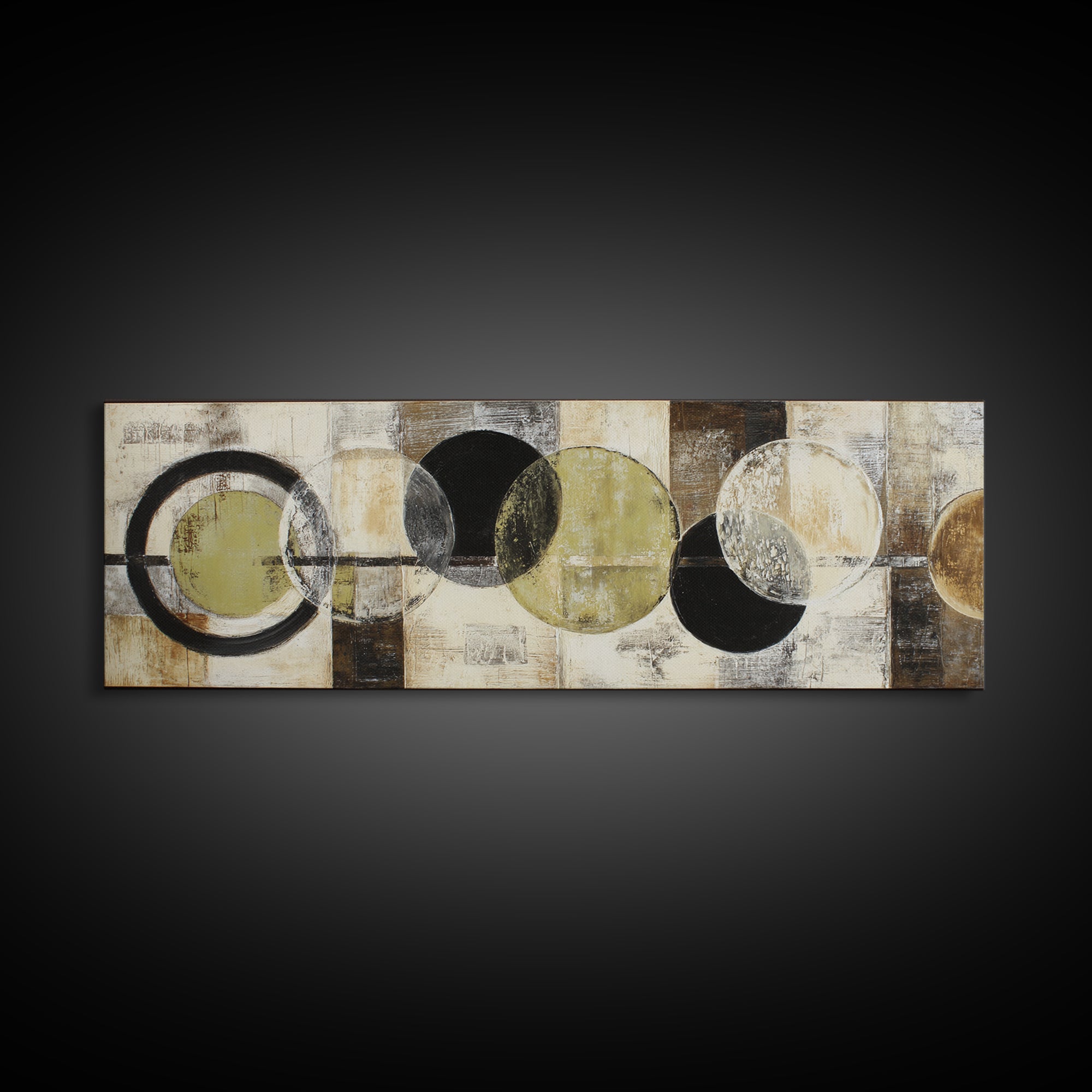 Vinyl Record and Headphones on Worn Wood Framed Canvas Print, Basement Art, Rustic Decor, Living Room Decor, Fine Art, Retreat, BAS-3x1-73