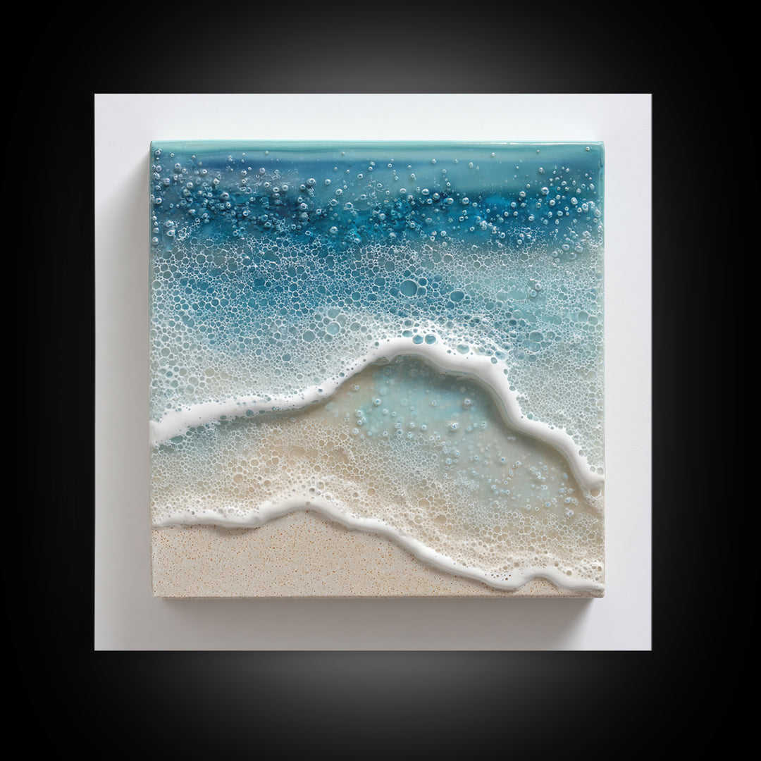 Calming Blue Ocean Wave Study Framed Canvas Print, Bathroom Art, Retro Wall Art, Bathroom Decor, Fine Art, Spa, Modern Decor, BAT-1x1-1
