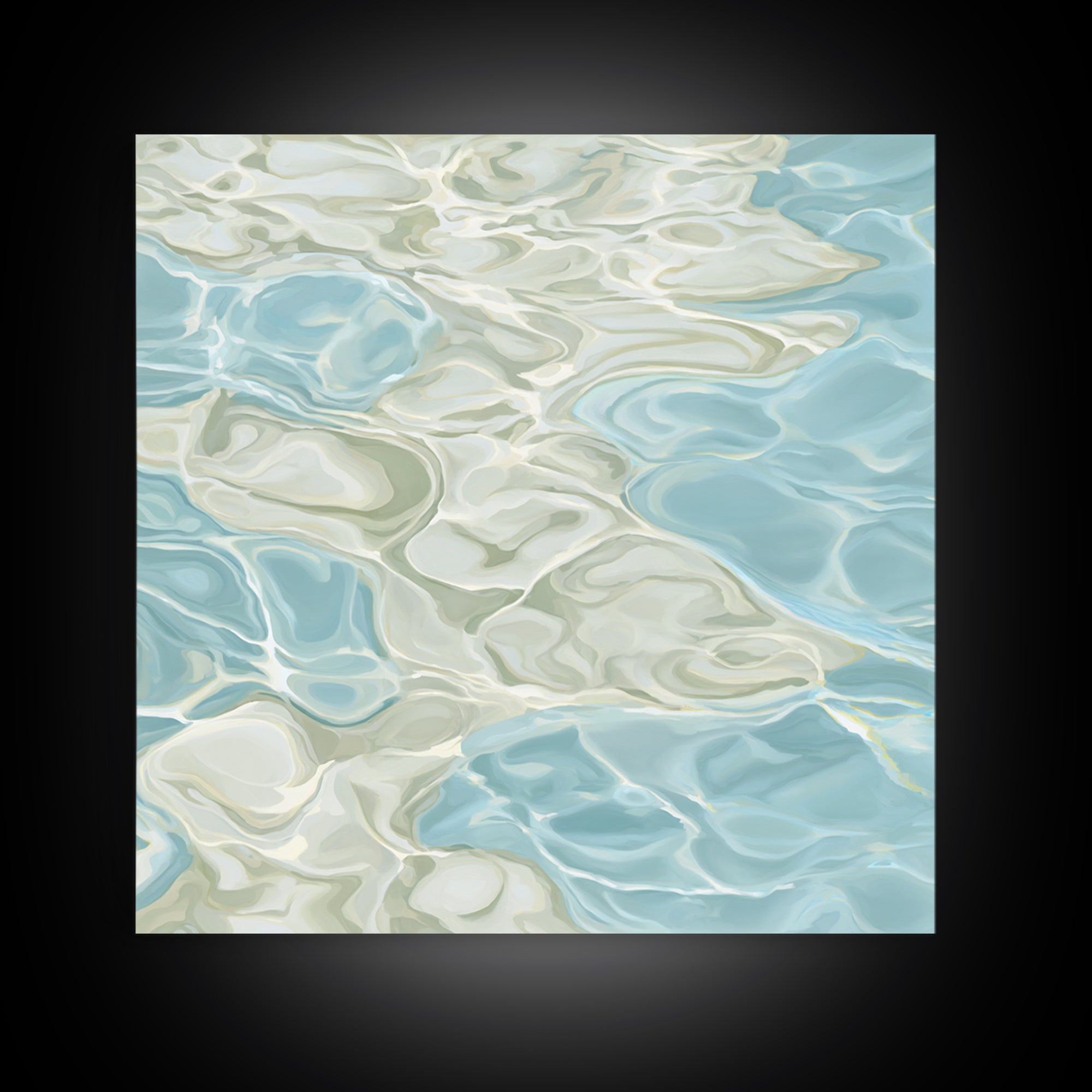 Abstract Water Ripples Framed Canvas Print, Bathroom Art, Halloween Art, Bathroom Decor, Abstract Art, Spa, Textured Painting, BAT-1x1-29