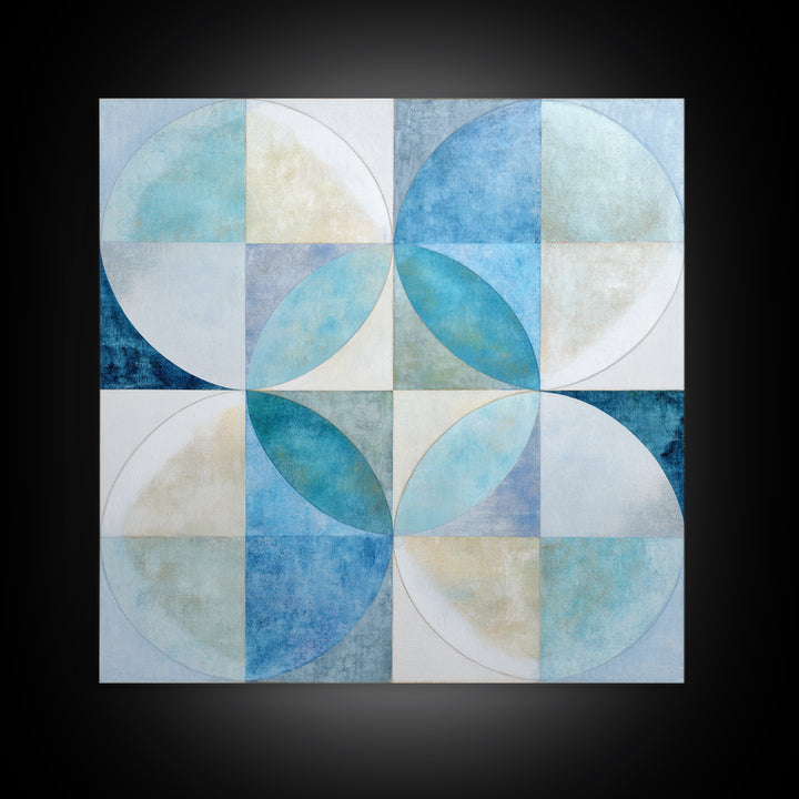 Clean Geometric Forms Canvas Print, Bathroom Art, Bathroom Wallpaper, Bathroom Decor, Abstract Art, Spa, Luxury Decor, BAT-1x1-45