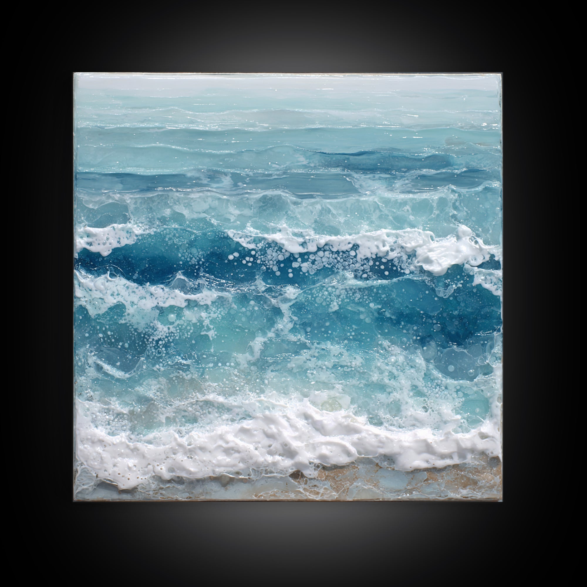 Calming Blue Ocean Wave Study Canvas Print, Bathroom Art, Funny Bathroom Art, Bathroom Decor, Fine Art, Spa, Art Print, BAT-1x1-49