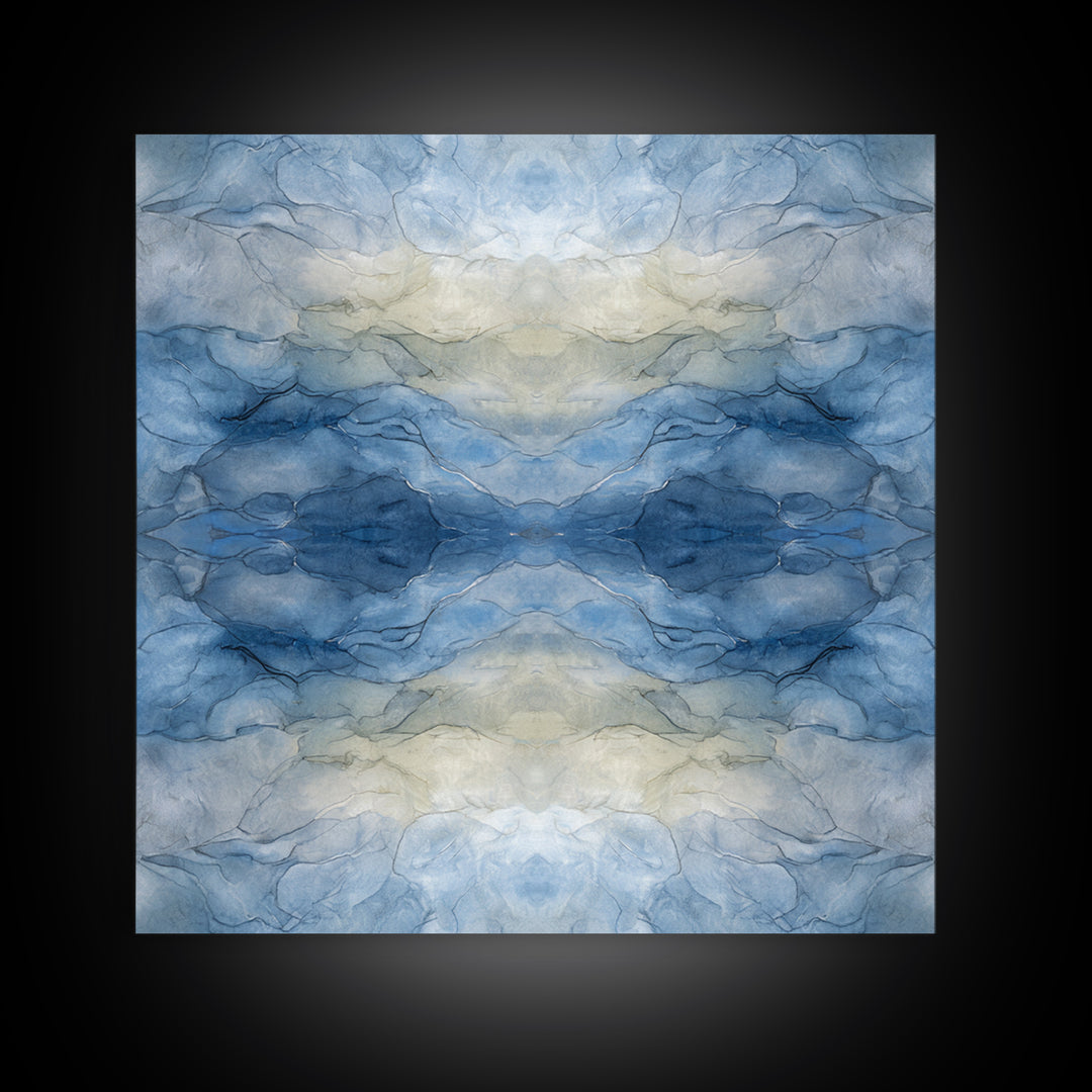 Soft Cloud and Rain Composition Framed Canvas Print, Bathroom Art, Trendy Wall Art, Bathroom Decor, Fine Art, Spa, BAT-1x1-67