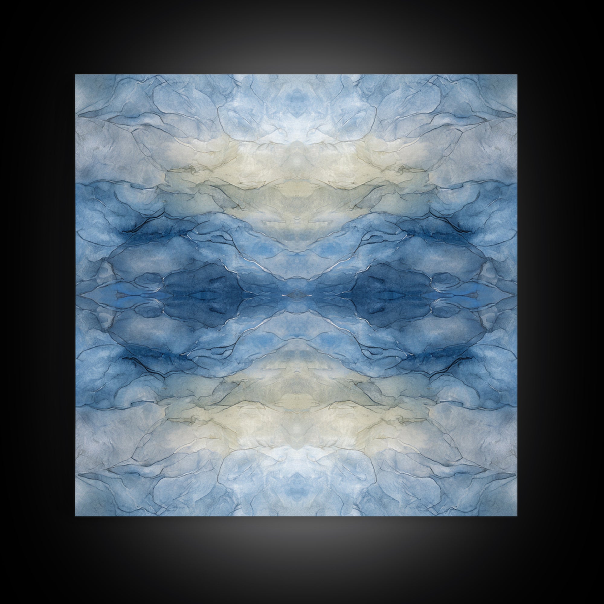 Soft Cloud and Rain Composition Framed Canvas Print, Bathroom Art, Trendy Wall Art, Bathroom Decor, Fine Art, Spa, BAT-1x1-67