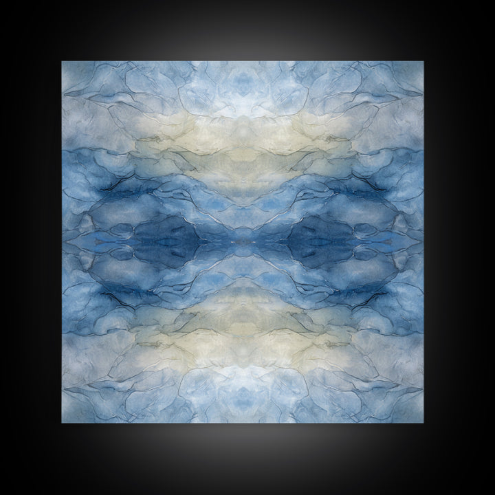 Soft Cloud and Rain Composition Framed Canvas Print, Bathroom Art, Trendy Wall Art, Bathroom Decor, Fine Art, Spa, BAT-1x1-67