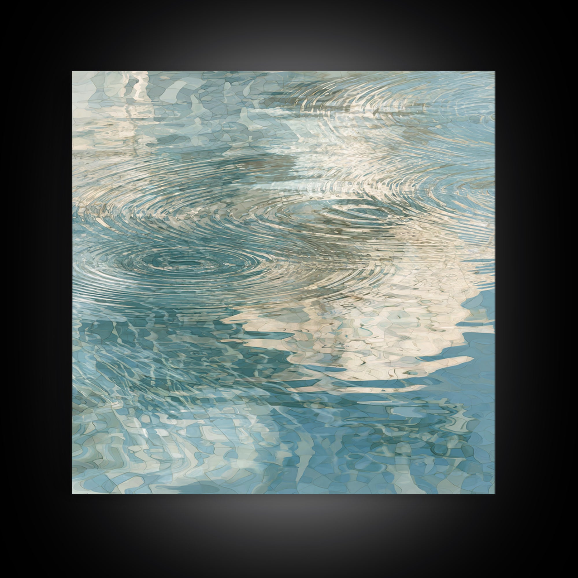 Abstract Water Ripples Canvas Print, Bathroom Art, Modern Decor, Bathroom Decor, Fine Art, Spa, Home Decor, Poster, Digital Art, BAT-1x1-77