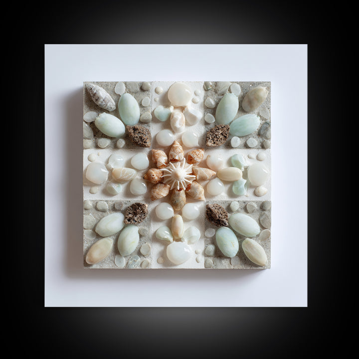 Coral and Shell Arrangement Framed Canvas Print, Bathroom Art, Neutral Decor, Bathroom Decor, Fine Art, Spa, Wall Art, BAT-1x1-83