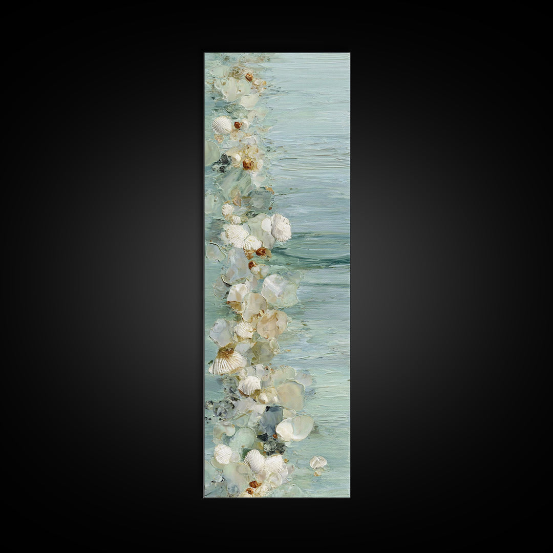 Oyster Shell Study Canvas Print, Bathroom Art, Digital Print, Bathroom Decor, Fine Art, Spa, Funny Bathroom Art, Halloween Art, BAT-1x3-10