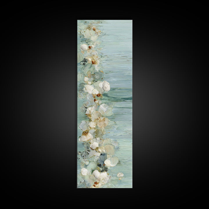 Oyster Shell Study Canvas Print, Bathroom Art, Digital Print, Bathroom Decor, Fine Art, Spa, Funny Bathroom Art, Halloween Art, BAT-1x3-10